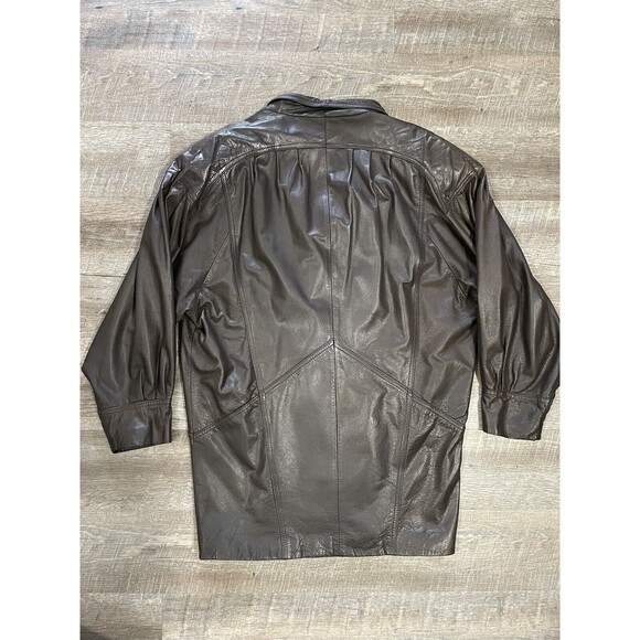 Vintage Dakota Women’s Jacket Size S 100% Genuine Leather Brown Button Down - Picture 2 of 10